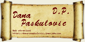 Dana Paskulović vizit kartica